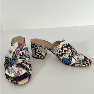 Halogen Chic floral block mule heels Size 7 1/2